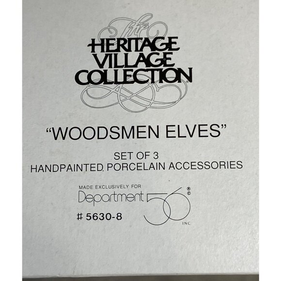 Heritage Village Collection Woodsmen Elves Set Of 3 Porcelain Accessories - Picture 3 of 10
